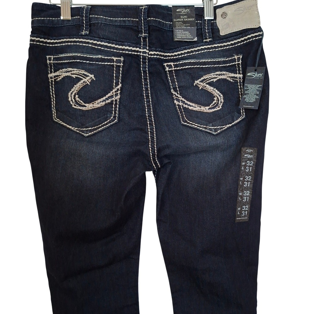 Silver Jeans Brand NEW Suki Super Skinny Women 32x31 Dark Indigo NWT